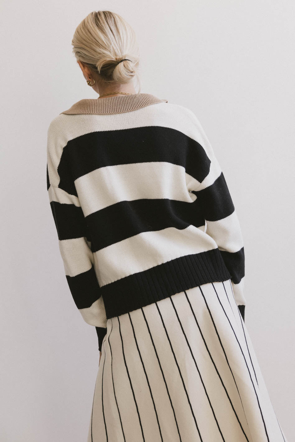 Akari Striped Sweater in Ivory - FINAL SALE