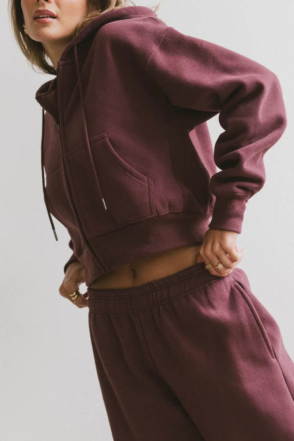 Ezra Zip Up in Burgundy - FINAL SALE
