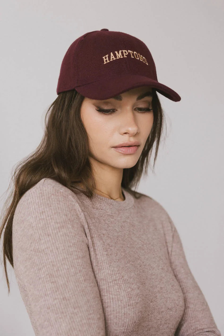 Hamptons Baseball Cap in Burgundy - FINAL SALE