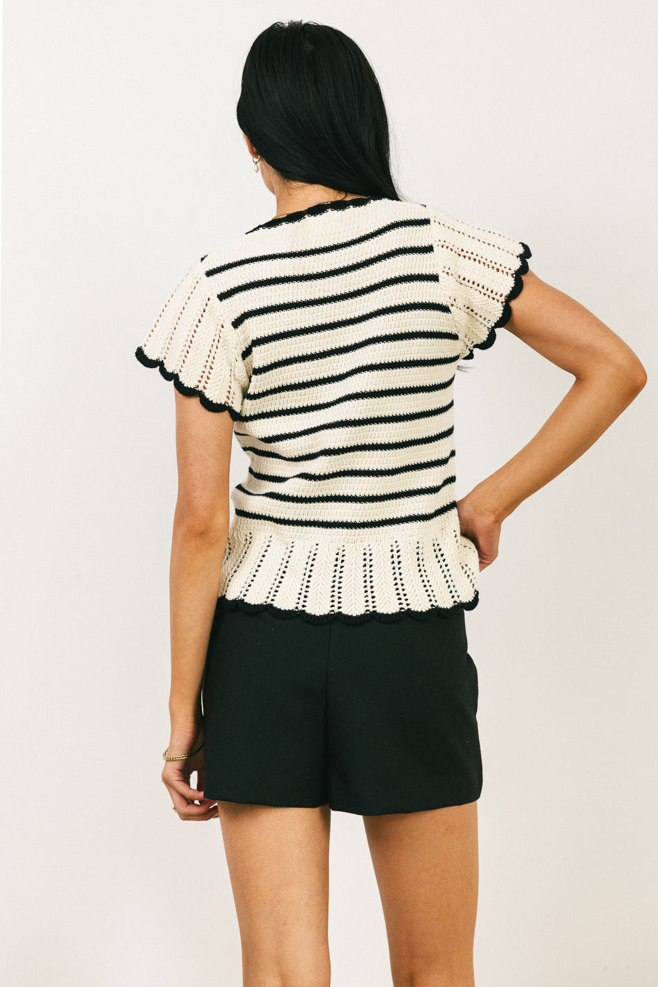 Georgie Striped Sweater in Black - FINAL SALE