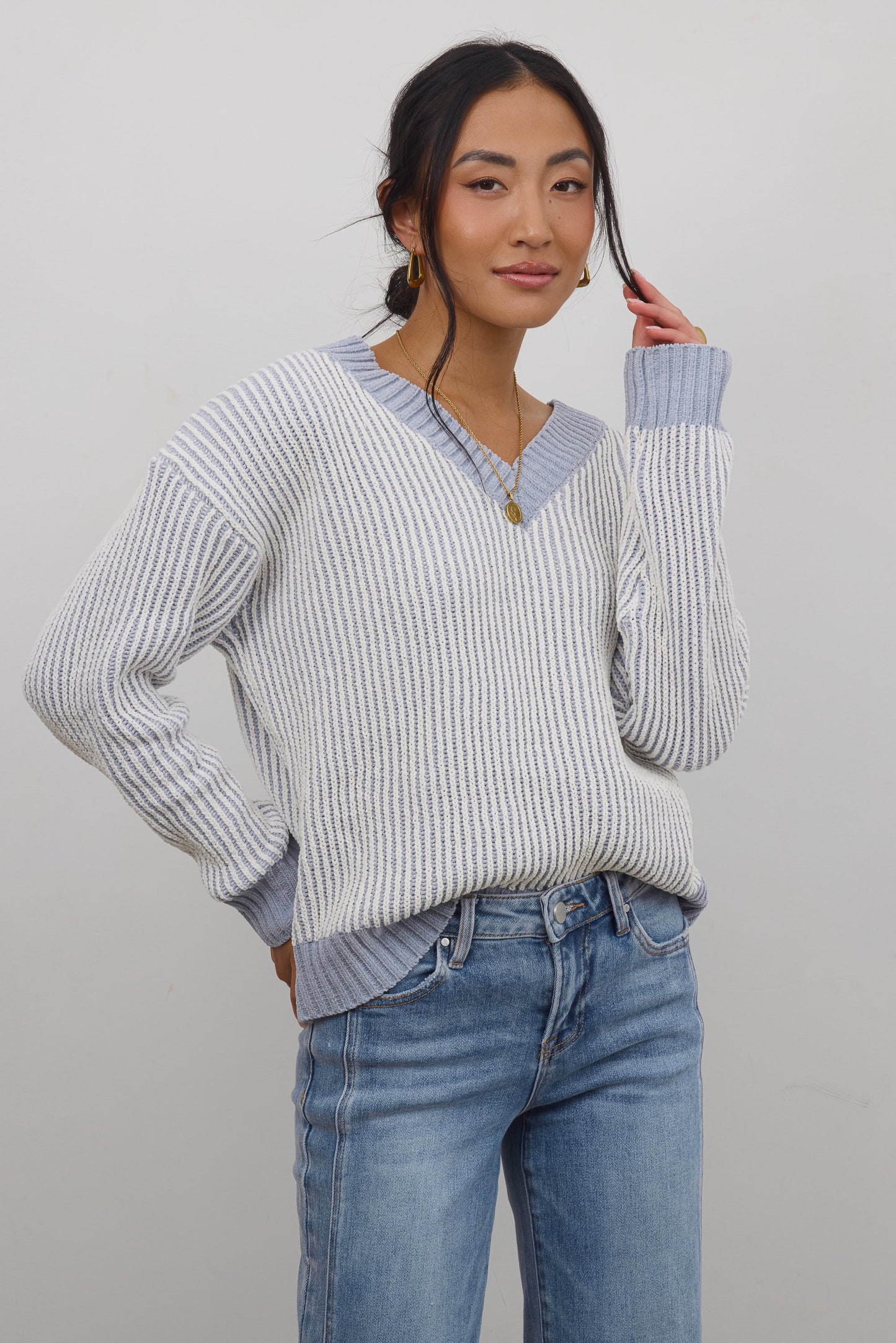 Glinda Knit Sweater in Blue - FINAL SALE