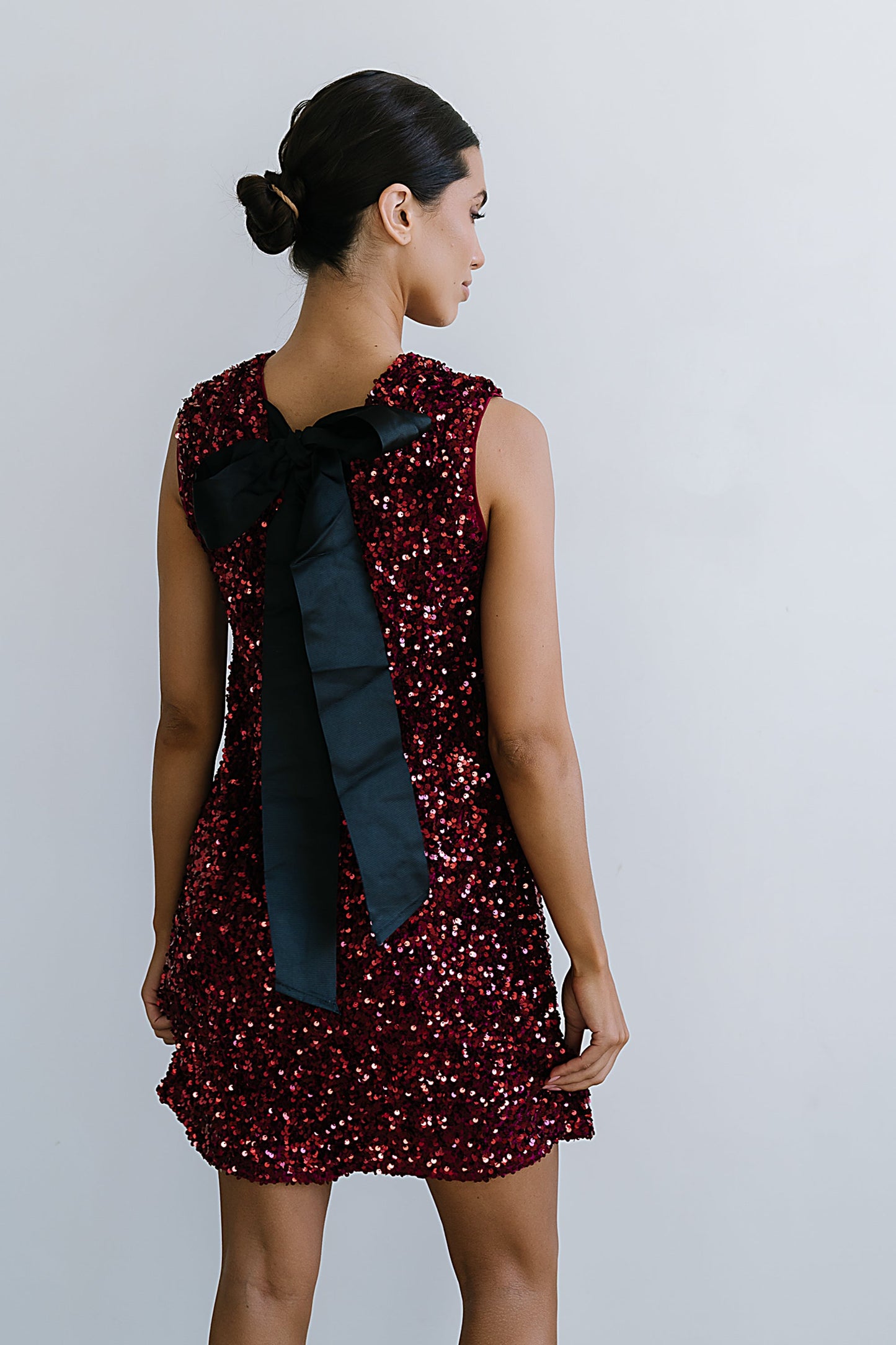 Bessie Sequin Mini Dress in Burgundy - FINAL SALE