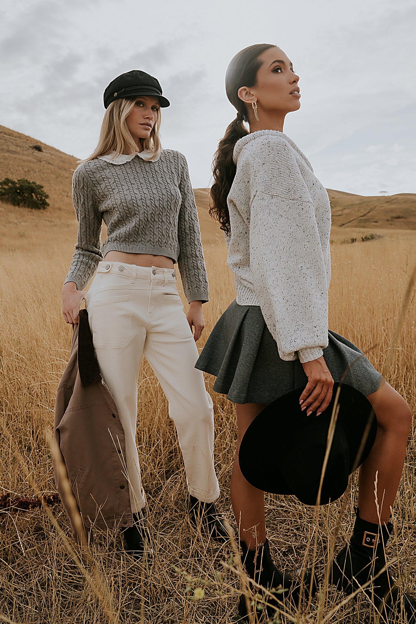 Hayley Collared Sweater in Grey - FINAL SALE