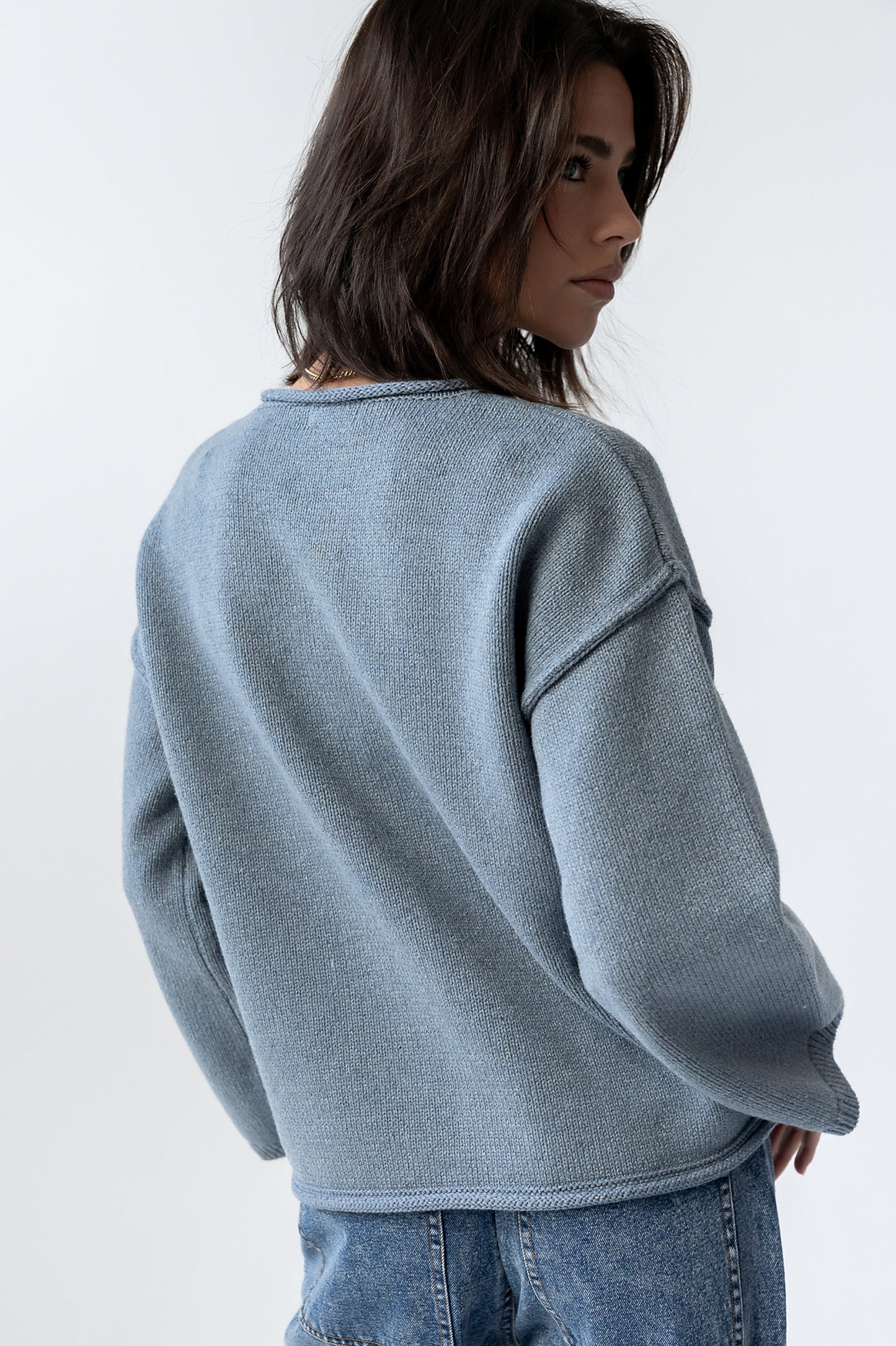 Carlie Knit Cardigan in Light Blue - FINAL SALE