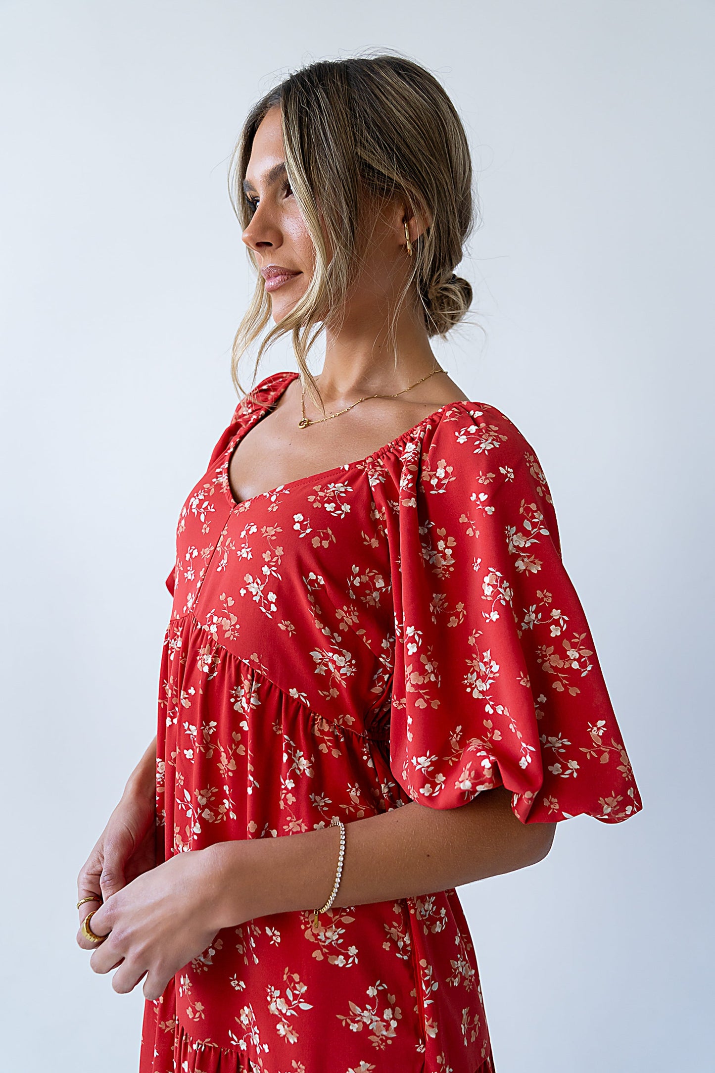 Amy Floral Maxi Dress in Red - FINAL SALE