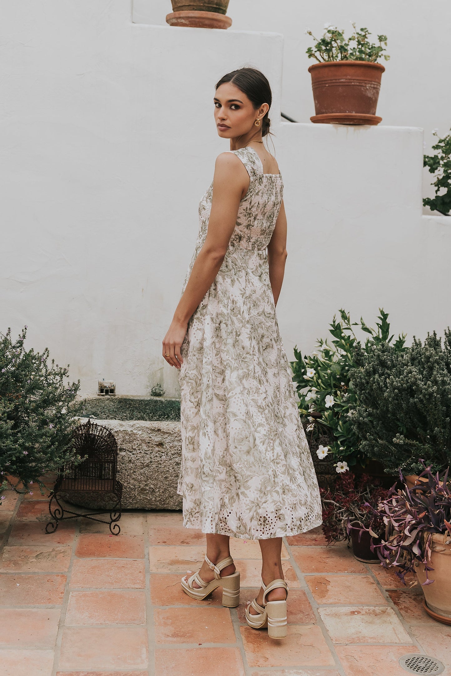 Cassie Embroidered Midi Dress