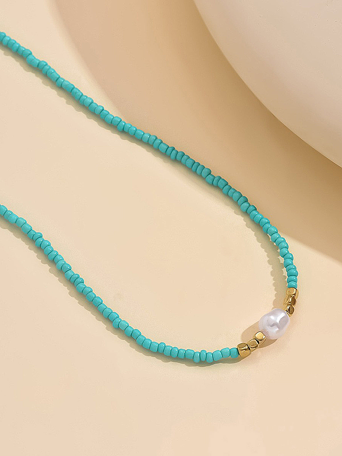 Beaded Pearl Choker Necklace