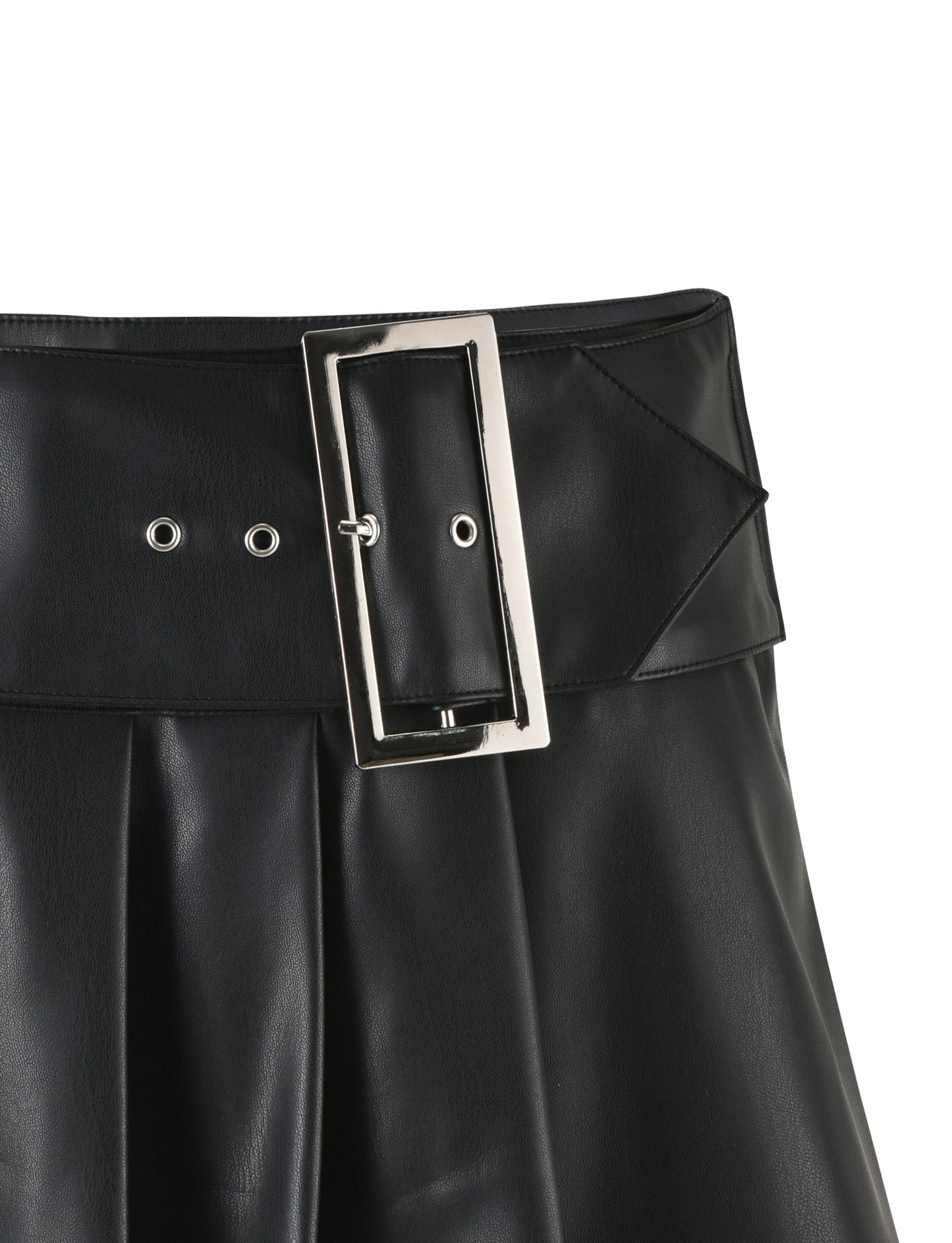 MERRI SKIRT - BLACK : BLACK PU