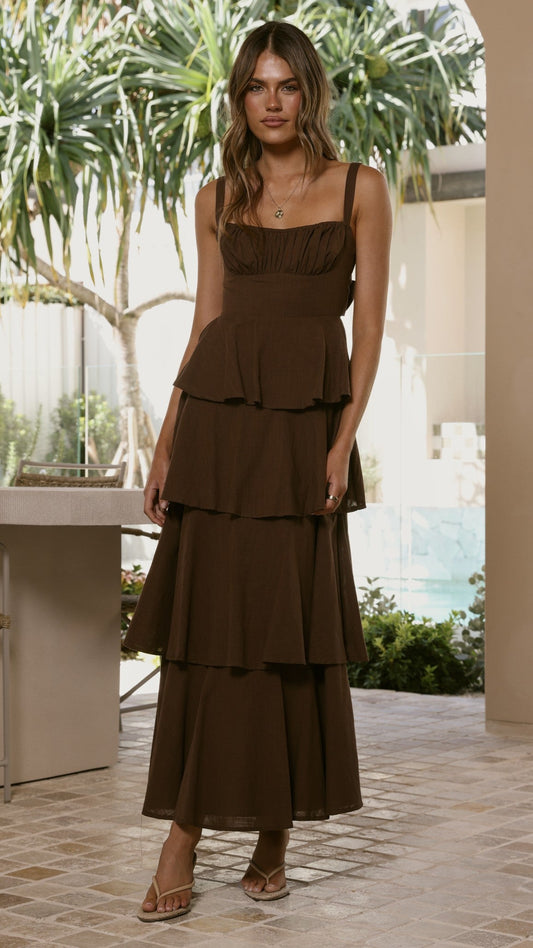 Odilia Maxi Dress - Chocolate