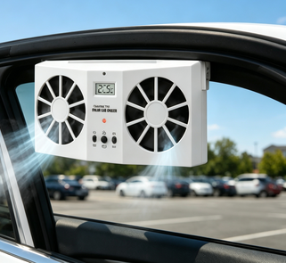 Solar-Powered Car Window Exhaust Fan, Tool-Free Installation