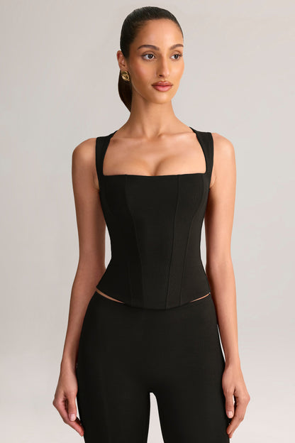 Modal Square-Neck Top in Black