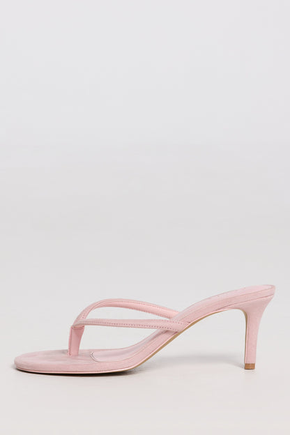 Heeled Thong Sandals in Pink