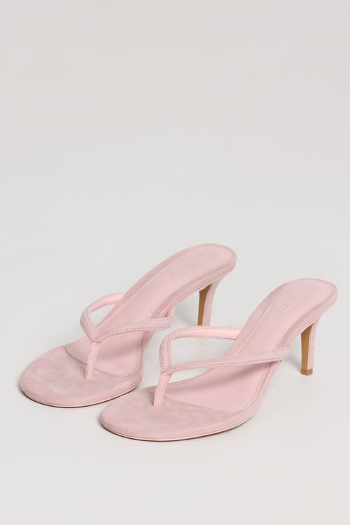 Heeled Thong Sandals in Pink