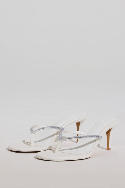 Heeled Sandal  in White