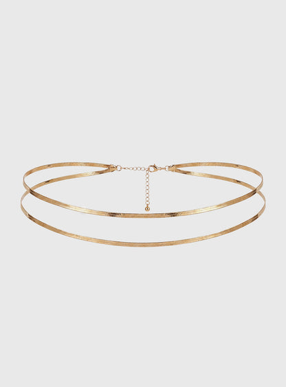 Clariel Layered Snake Chain Belt Gold