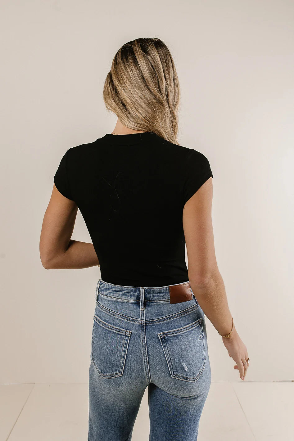 Holly Ribbed Bodysuit in Black - FINAL SALE