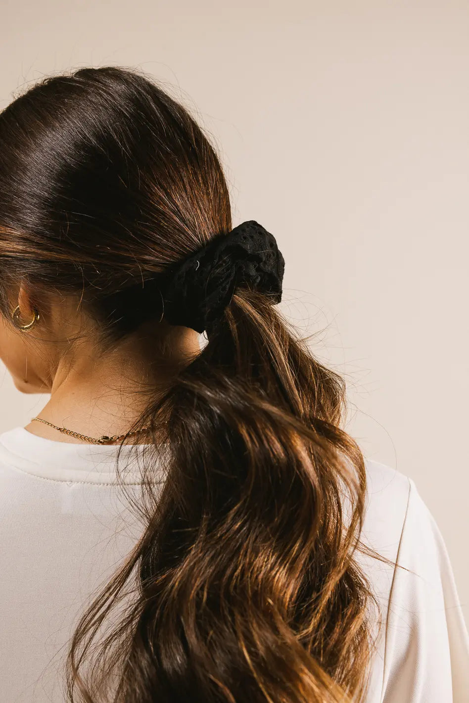 Floral Lace Scrunchie in Black - FINAL SALE