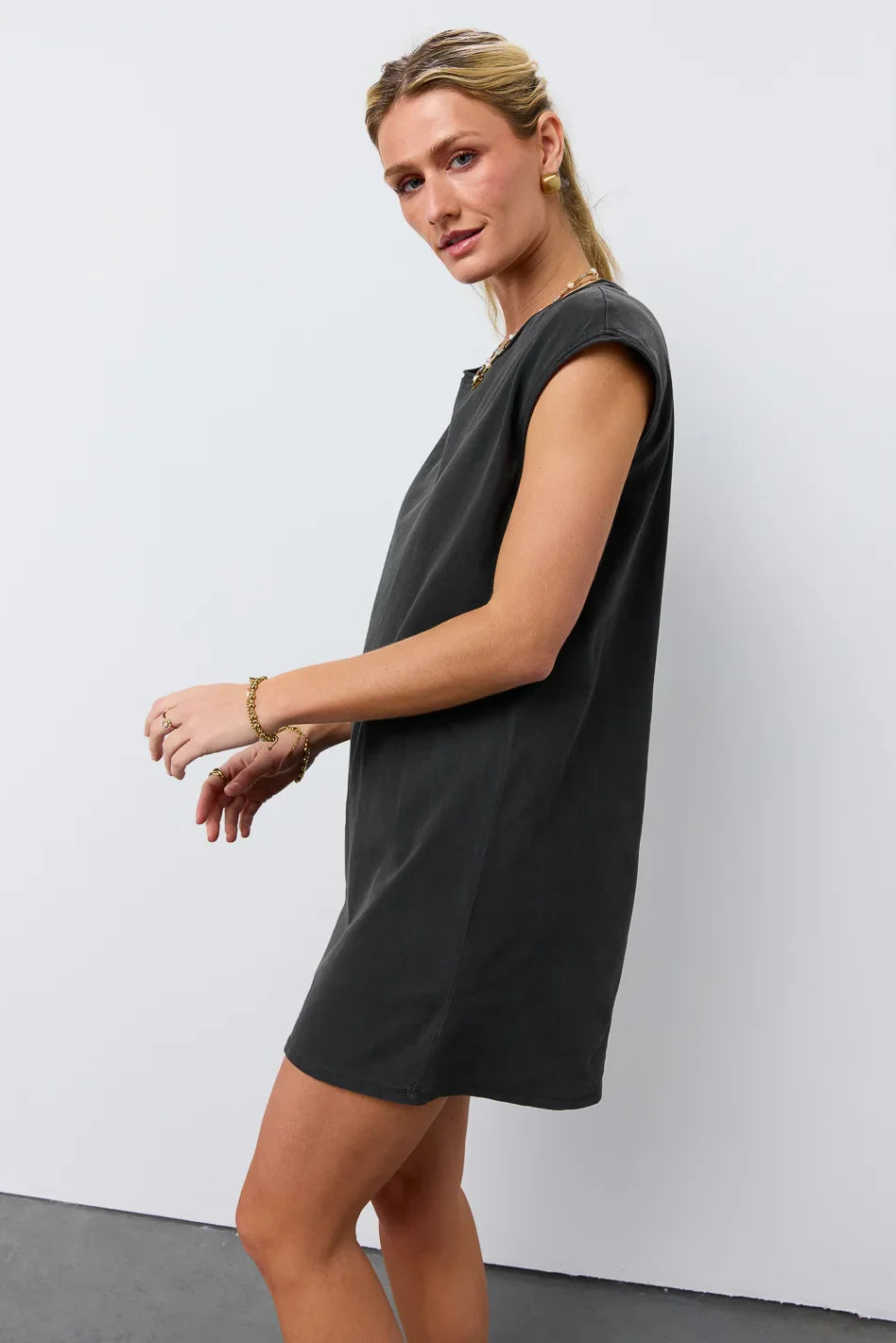 Elena T-Shirt Dress in Black - FINAL SALE