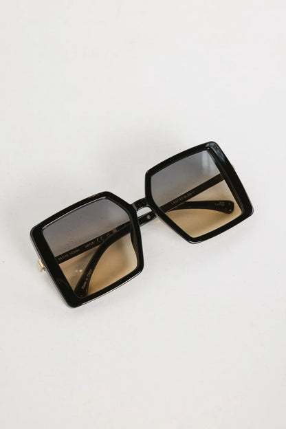 Elara Oversized Sunglasses in Black