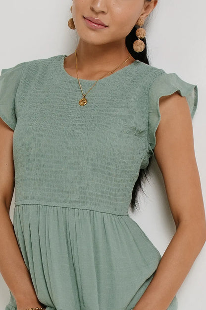 Declan Midi Dress in Sage - FINAL SALE