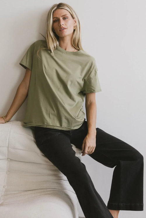 Gunner Basic Tee in Light Olive - FINAL SALE