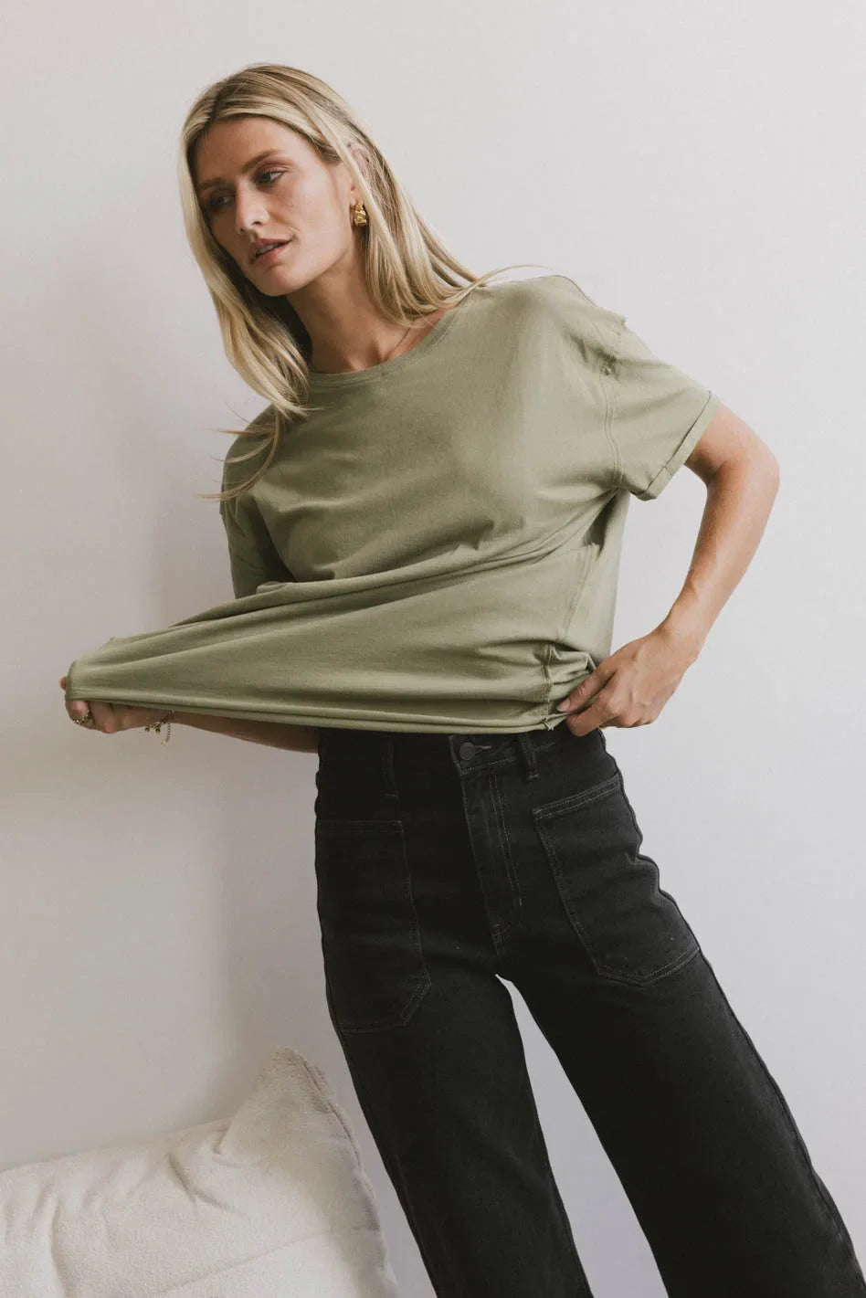 Gunner Basic Tee in Light Olive - FINAL SALE