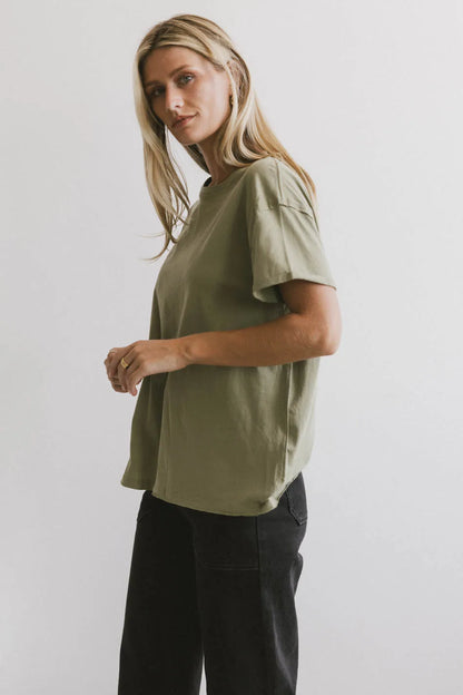 Gunner Basic Tee in Light Olive - FINAL SALE