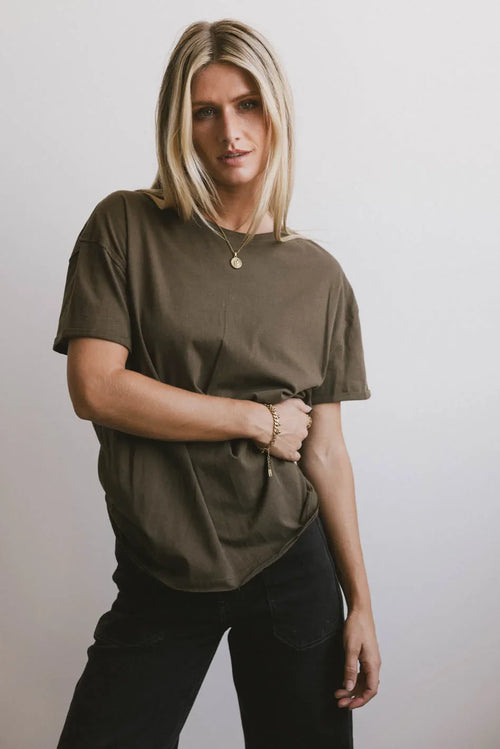 Gunner Basic Tee in Dark Olive - FINAL SALE