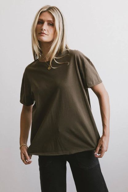 Gunner Basic Tee in Dark Olive - FINAL SALE