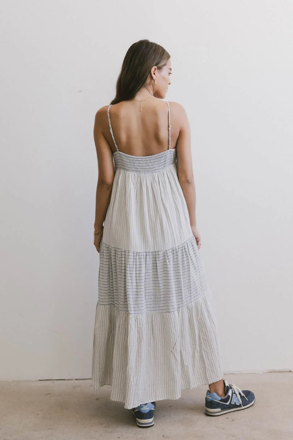 Demi Striped Midi Dress in Blue - FINAL SALE