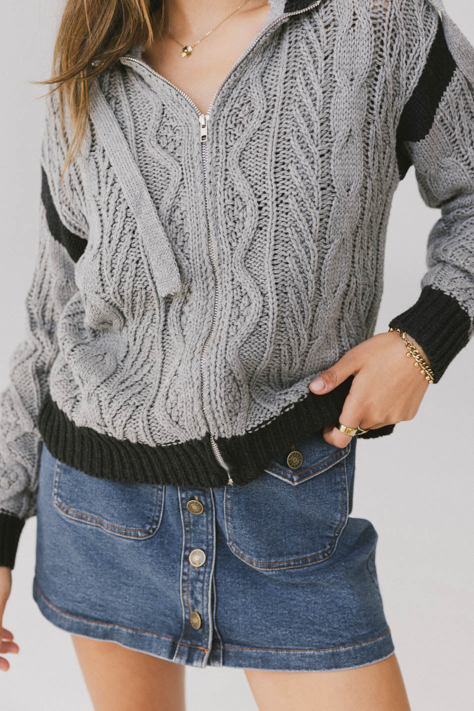 Giselle Zip Up Sweater - FINAL SALE