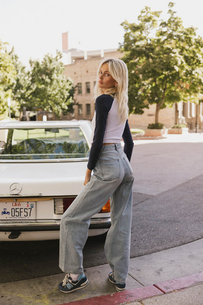 Becca Raglan Tee in Navy - FINAL SALE