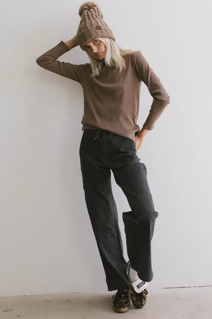 Erin Striped Top in Brown - FINAL SALE