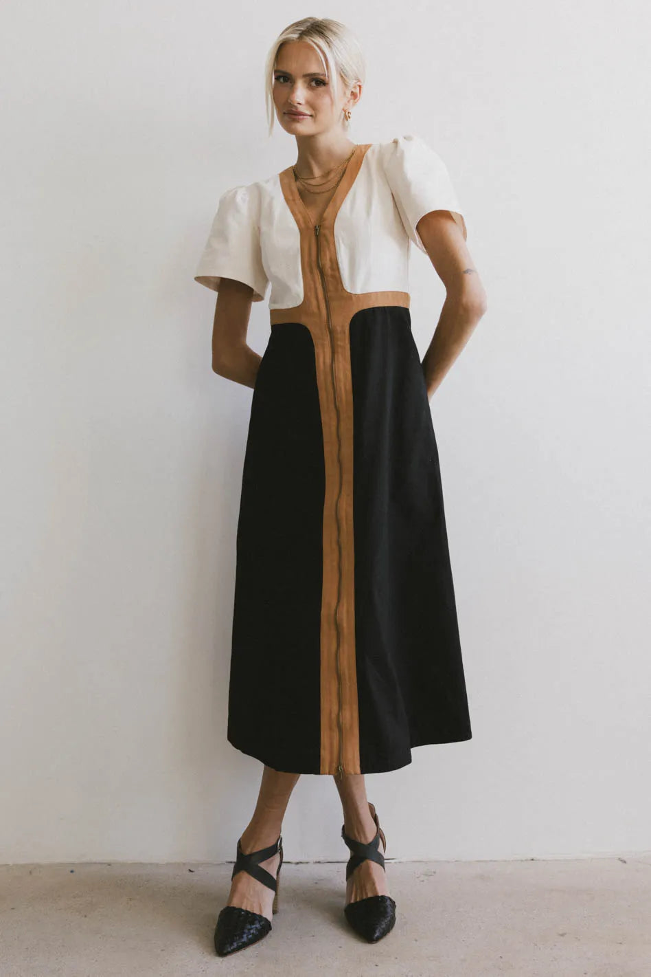 Edith Colorblock Zip Up Dress - FINAL SALE