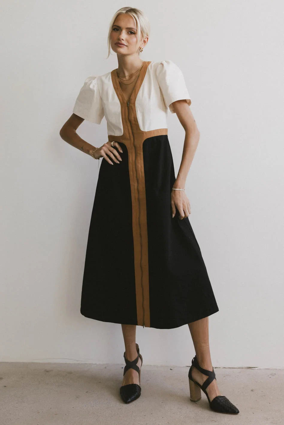 Edith Colorblock Zip Up Dress - FINAL SALE