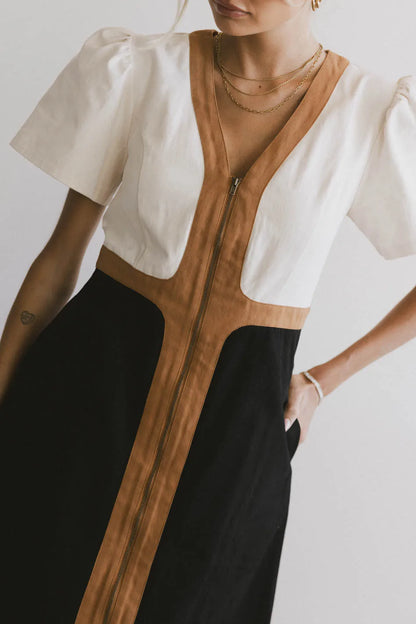 Edith Colorblock Zip Up Dress - FINAL SALE