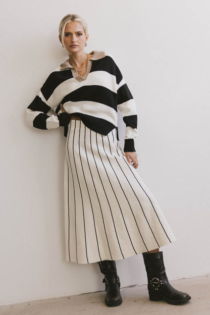 Akari Striped Sweater in Ivory - FINAL SALE