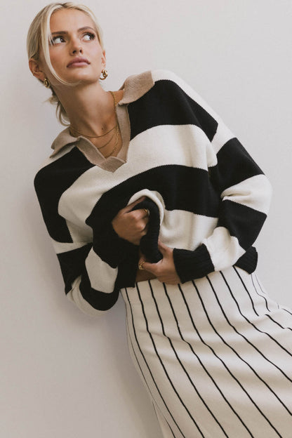 Akari Striped Sweater in Ivory - FINAL SALE