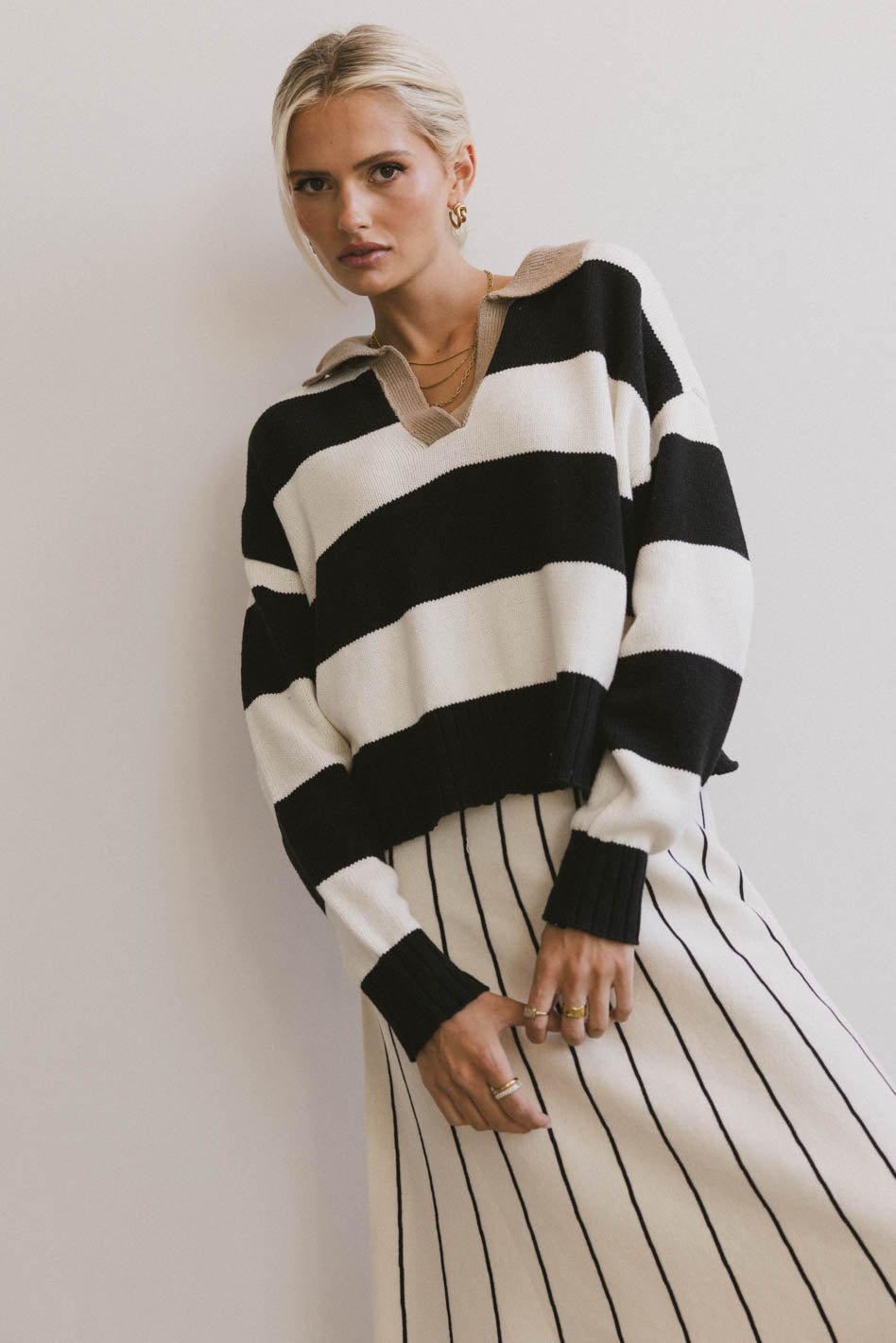 Akari Striped Sweater in Ivory - FINAL SALE
