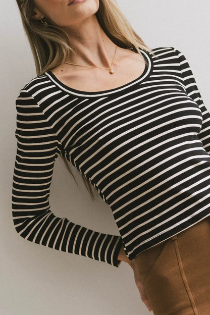 Bodie Ribbed Top in Black - FINAL SALE