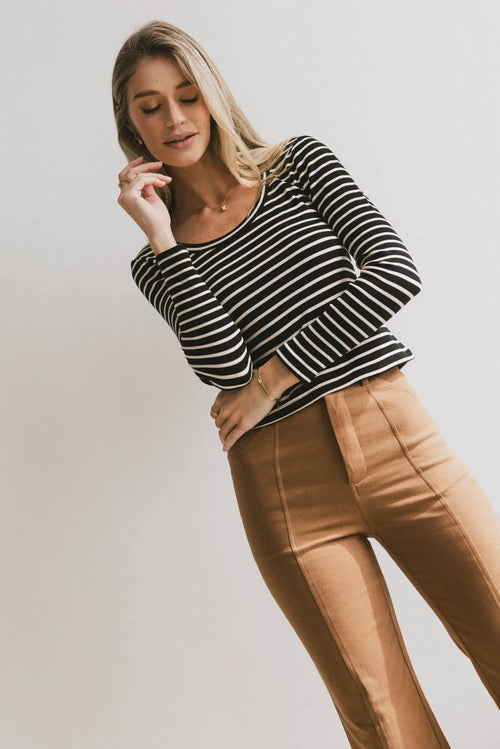 Bodie Ribbed Top in Black - FINAL SALE