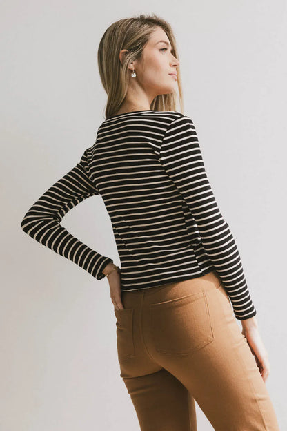Bodie Ribbed Top in Black - FINAL SALE