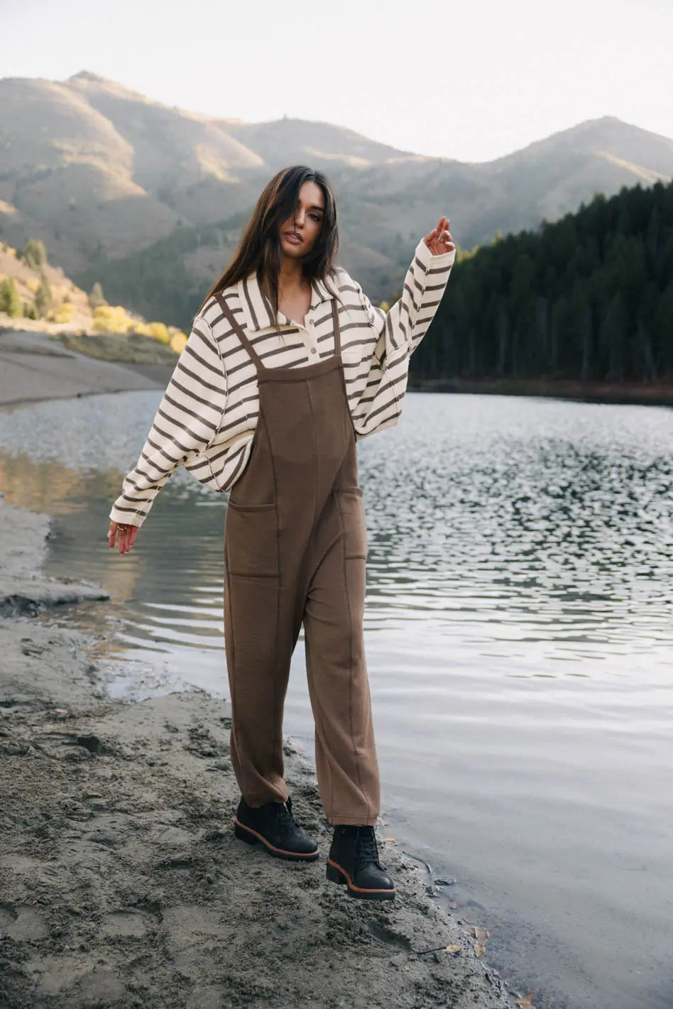 Harper Striped Cardigan in Olive - FINAL SALE