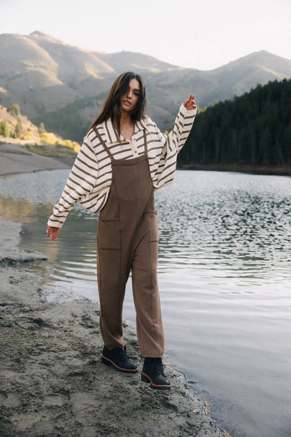 Harper Striped Cardigan in Olive - FINAL SALE