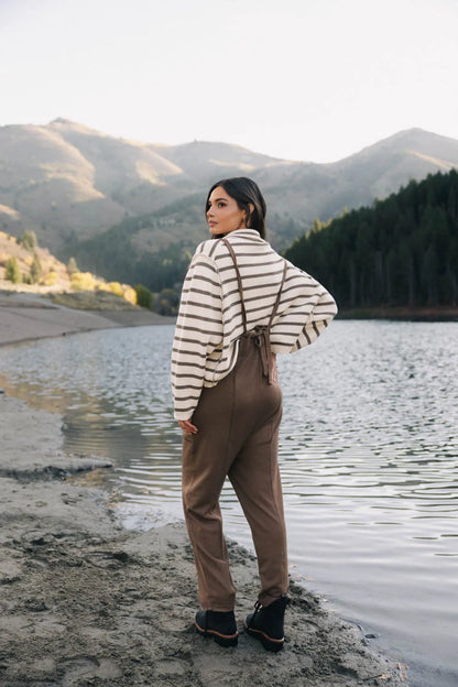 Harper Striped Cardigan in Olive - FINAL SALE