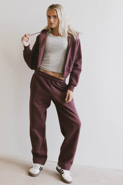 Ezra Zip Up in Burgundy - FINAL SALE