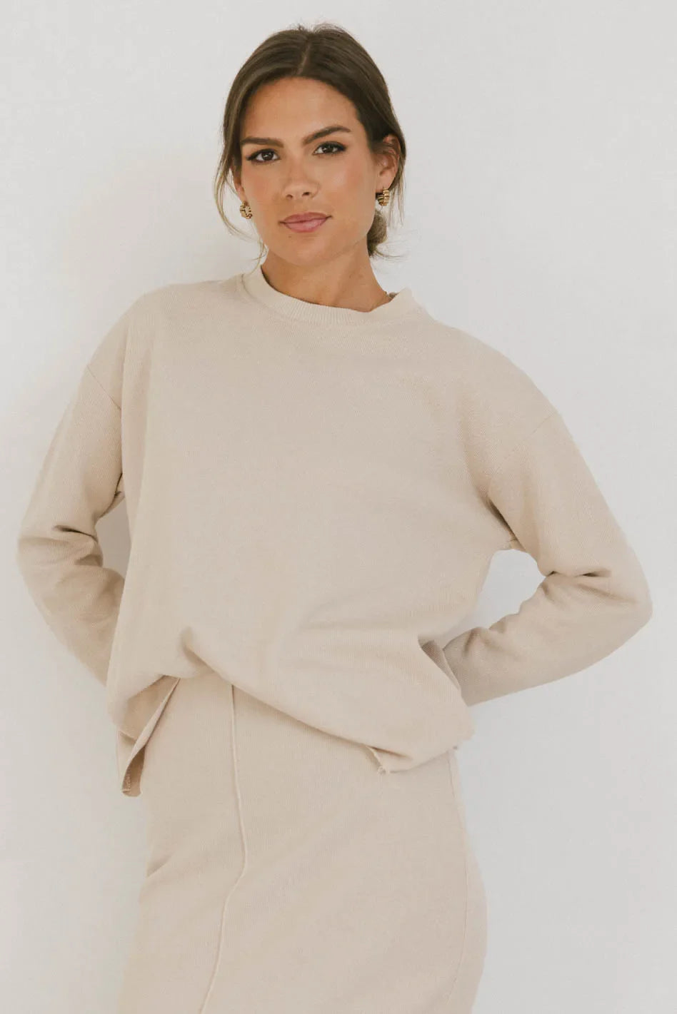 Harden Sweater Top in Taupe - FINAL SALE