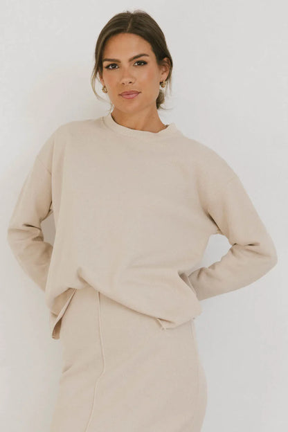Harden Sweater Top in Taupe - FINAL SALE