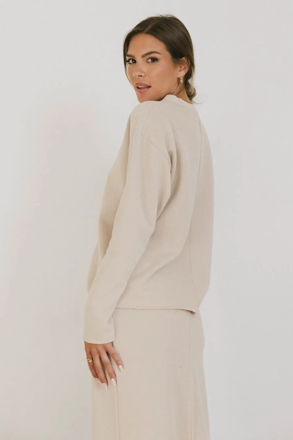 Harden Sweater Top in Taupe - FINAL SALE