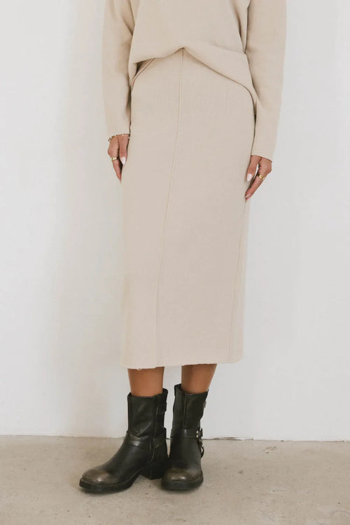 Harden Midi Skirt in Taupe - FINAL SALE